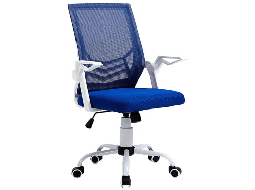 Silla de Oficina | VINSETTO ergonómica, altura ajustable, reposabrazos abatible, transpirable, hasta 120,00 kg, Azul