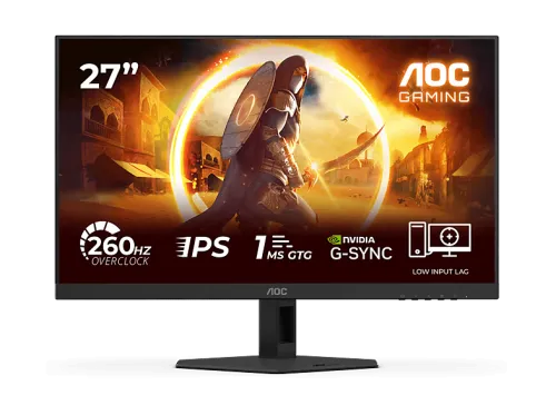 Monitor gaming | AOC 27G4ZR, 27" Full-HD, 260 Hz, 1 ms GtG, 0.3 ms MPRT, Fast IPS, Adaptive Sync, Compatible HDCP, Negro