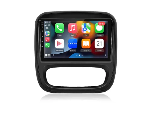 Autorradio | Para Renault Trafic Nissan CARPLAY Android Auto 128GB Octa-Core JUNSUN, 9 "", 2*USB, black