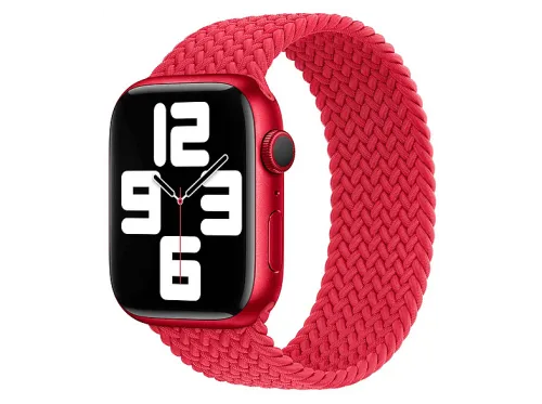 Correa | Solo Loop trenzado - Cierre, Ajustable, Compatible con Watch APPLE, Rojo