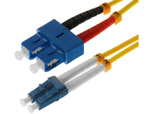 Cable de fibra óptica | HELOS 1m OS2 LC/SC, Amarillo