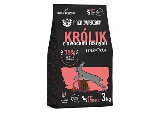 Pienso para perros | PAKA ZWIERZAKA Conejo con frutas 3kg, 3 kg, para Perro