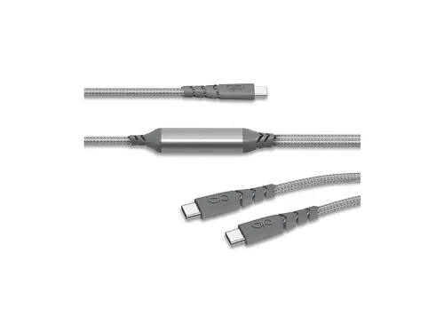 Cable USB | FORCE POWER FPCBLCCCDUO2MRG, USB-C, USB-C 3.2 gen 1, USB-C 3.2 gen 1, Gris