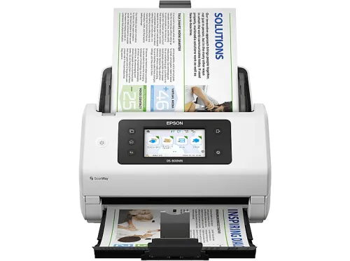 Escáner | WorkForce DS-800WN EPSON, 600 x 600 dpi, Velocidad de escaneo ADF (b/n, A4) 50 ppm, Velocidad de escaneo ADF (color, A4) 50 ppm, Velocidad de escaneo ADF duplex (b/n, A4) 100 ipm, Velocidad de escaneo ADF duplex (color, A4) 100 ipm, Wi-Fi, Blanc