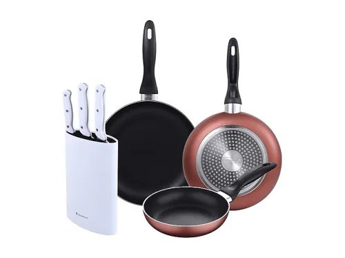 Sartenes | BERGNER Navy Red Marble Set de 3, 24 cm, PTFE