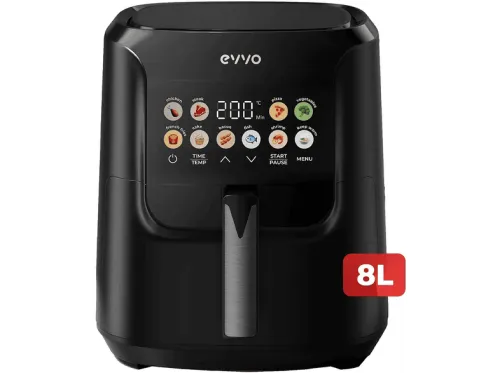Freidora de aire | EVVO Tasty Fryer Advance, 2000 W, 8 l, Negro