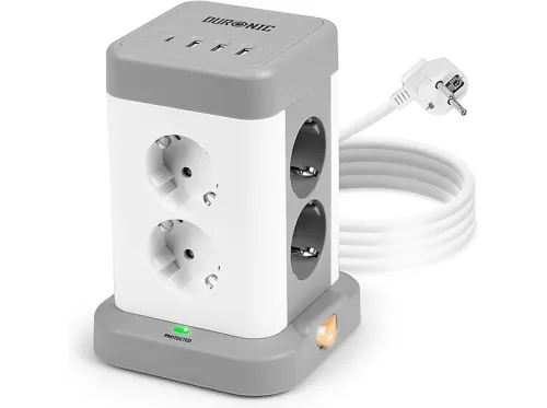 Regleta enchufes múltiple | ET8C DURONIC, Blanco