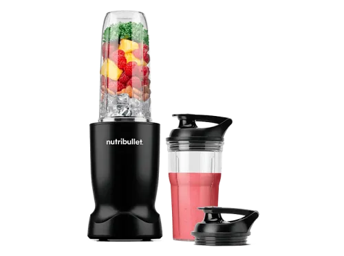 Batidora de vaso | Nutribullet Turbo 1000 NBT1006MB, Motor 1000 W, Batidora personal, 0.9 l / 0.5 l, Cuchilla acero inoxidable, Sin BPA, Negro mate