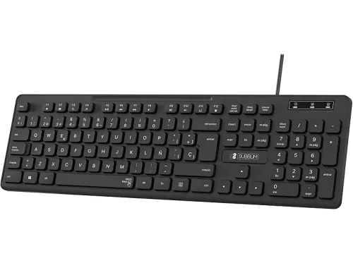 Teclado con cable | SUBBLIM Business Keyboard Slim Wired Silencioso, cable USB, idioma: ES, Negro