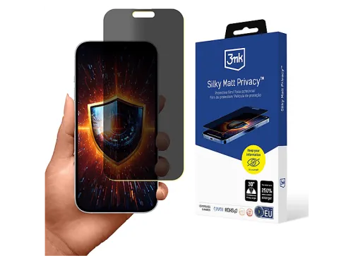 Protector pantalla móvil | Apple iPhone 17 - 3mk Silky Matt Privacy 3MK, Apple iPhone 17, Apple iPhone 17, Lámina protectora