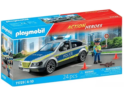 Figura | PLAYMOBIL Action Heroes Coche Patrulla, 196 mm, 4 año(s), Plástico