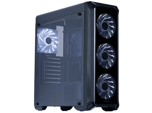Chasis PC | i3 Edge Midi-Tower - schwarz - Midi/Minitower - ATX ZALMAN, Negro