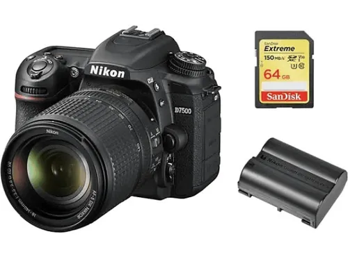 Cámara digital | NIKON D7500 AF-S 18-140MM F3.5-5.6G ED VR DX + 64GB SD + EN-EL15A, 18 megapixel, 4K 3840p, Multicolor