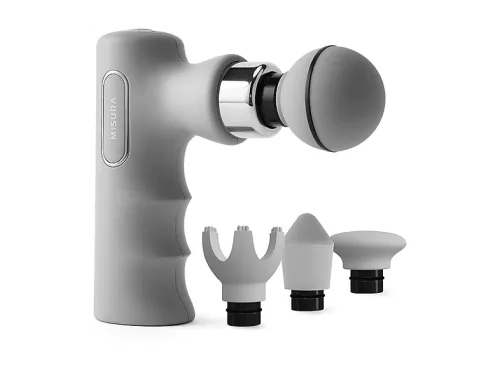 Pistola de masaje | MISURA MB5 Mini Gray, para Abdomen, Nalgas, Pecho, Brazos, Espalda, Hombros, Piernas, Niveles de funcionamiento: 5 velocidades, Autonomía: 2 horas, Gris