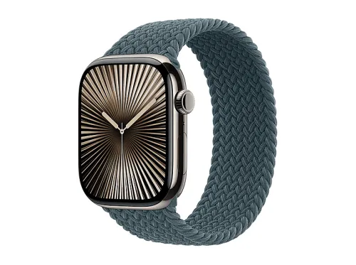 Correa | Solo Loop trenzado - Cierre, Ajustable, Compatible con Watch 44/45/46/49 APPLE, Verde