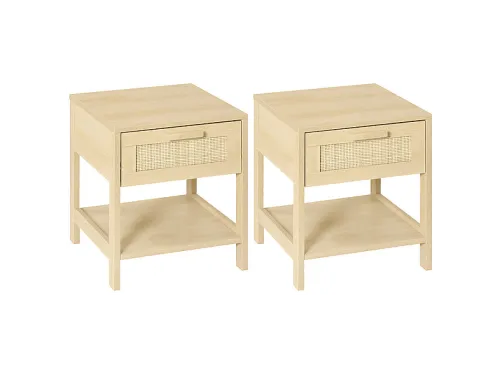 Mesita de noche | HOMCOM 831-P104, , 40 cm x 48 cm x 40 cm, Madera Natural