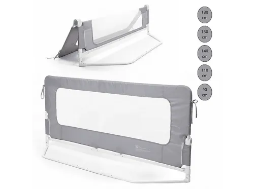 Barrera de seguridad para niños | Infantil De 180 Cm, Altura Ajustable Y Sistema Plegable BATHBY, Gris