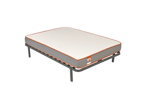 Pack Colchón + Somier | WHAT THE SLEEP PACK DESCANSO SOUL 13 LÁMINAS, 105 cm x 190 cm, Espuma HR, Gris