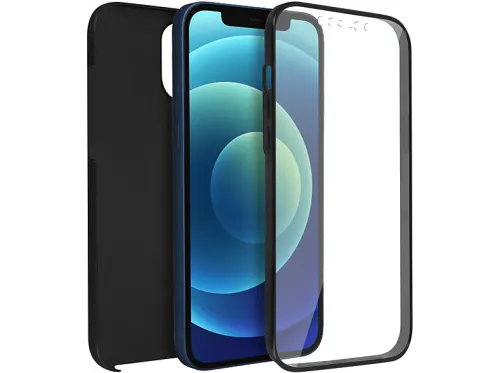 Carcasa para móvil | AVIZAR TPGLASS-BK-IP12, Compatible con Apple iPhone 12 Pro, Negro