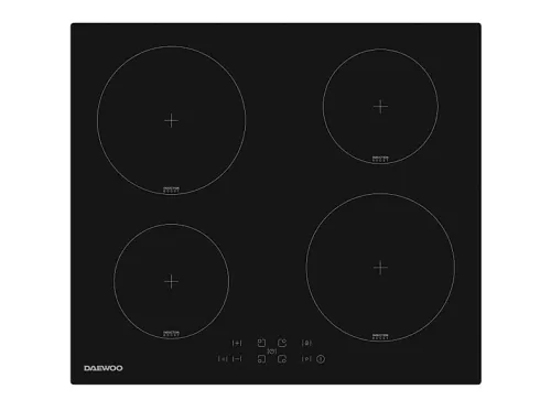 Placa de inducción | DAEWOO BH6ITF37BNM, 4 zonas, 59 cm, Negro
