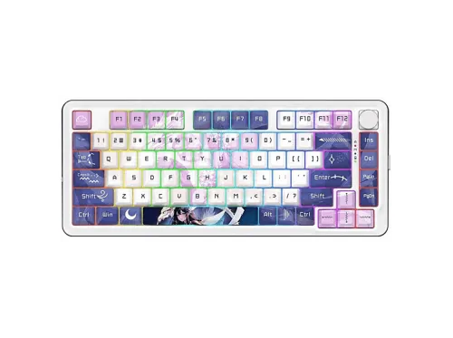 Teclado mecánico | REDRAGON Cyrus Pro, Inalámbrico/con cable, Teclas iluminadas, idioma: US, Blanco-Azul