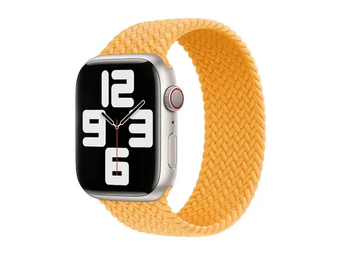 Correa | Solo Loop trenzada - Cierre, Ajustable, Compatible con Watch APPLE, Amarillo