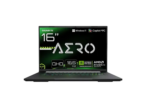 Portátil | GIGABYTE AERO X16 1VH93PTC94AH laptop, 16 " WQXGA, AMD Ryzen AI 300 Series, 16 GB RAM, 1 TB SSD, GeForce RTX™ 5060, Windows 11 Home, idioma del teclado: PT, Black