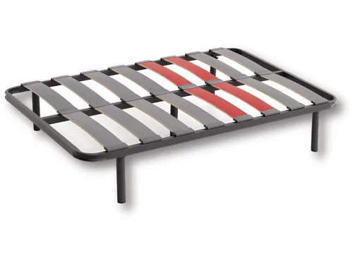 Somier | DESCANSIN con Patas, Silencioso y Transpirabilidad, 150 cm x 180 cm, Hierro y Madera, Negro