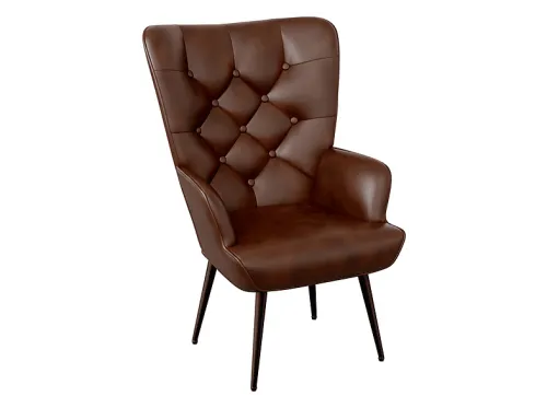 Silla de oficina | HAWTHYHOME Elegante sillón tapizado con patas de metal, hasta 150 kg, Marrón