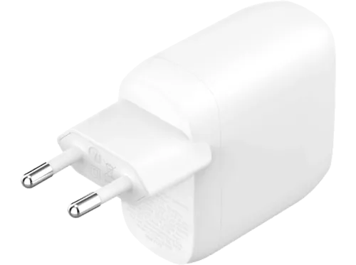 Cargador móvil | Belkin BoostCharge, 60 W, 2 puertos, USB-C, Carga rápida, Universal, Blanco