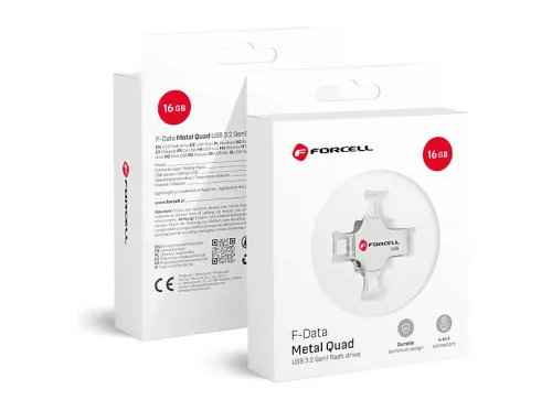 Memoria USB | F-Data Metal Quad 16 GB FORCELL, Plata