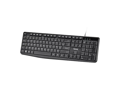 Teclado con cable | NGS FUNKY V4 FRENCH - Teclado USB-A AZERTY, Cable USB-A, idioma: FR, Negro