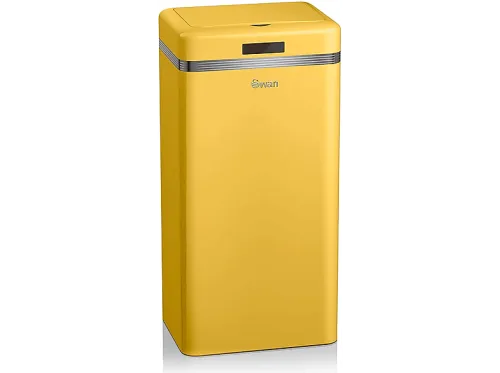 Cubo de Basura | SWAN SWKA4500YELNEU, Cubo Basura Cocina Sensor de Apertura Automática, Metálico, Capacidad 45 Litros