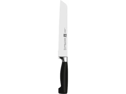 Cuchillo de pan | ZWILLING Cuchillo de pan Vier Sterne 20cm, plata / negro