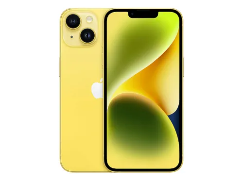 APPLE iPhone 14, Amarillo, Móvil iOS, 128 GB, 6,1 " OLED, Ceramic Shield, Recubrimiento oleofóbico, Anti-huellas, Apple, A15