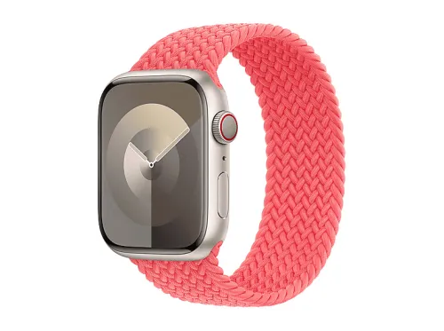 Correa | Solo Loop trenzada - Cierre, Ajustable, Compatible Watch 44/45/46/49 mm APPLE, Rosa