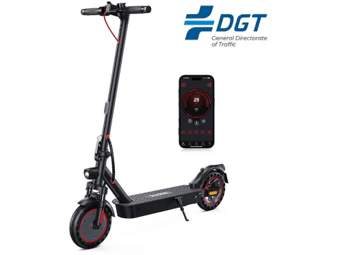 Patinete eléctrico | ISCOOTER i9m DGT-Negro, Pot. máx. 500 W, Carga máx. 120 kg, 270 Wh, negro