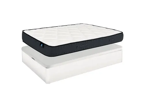 Pack Colchón + Canapé | MIROYTENGO Pack descanso 150x190 cm: canapé y colchón alpha, 150 cm, Madera, Blanco