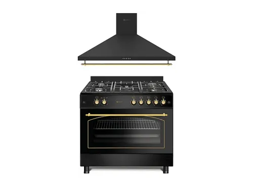 Cocina de Gas | F9L50G2RBH90pr SOLTHERMIC, 115 l, 90 cm, Negro