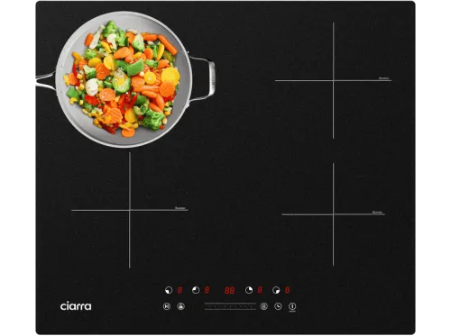 Placa de inducción | CIARRA CBBIH4B, 4 zonas, 590 mm, Negro
