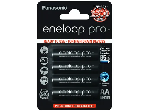 Pilas recargables | PANASONIC Panasonic eneloop Pro BK-3HCCE/4BE 2500mAh Blister 4uds.