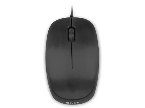 Ratón con cable | NGS FLAME BLACK MOUSE, Cable, 1000 ppp, Negro