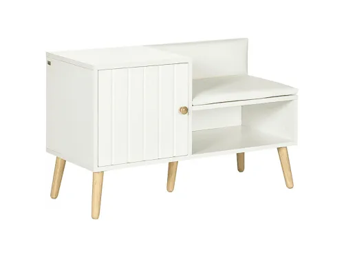 Banco zapatero | HOMCOM 837-297V00WT, Blanco