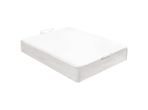 Canapé | WHAT THE SLEEP Abatible STORAGE BED - Apertura Asistida - Madera - Gran Capacidad - 27cm capacidad útil, 80 cm x 190 cm, Madera, Glaciar