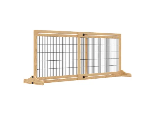 Barrera de seguridad | PAWHUT D06-119ND, para Perro, Madera Natural