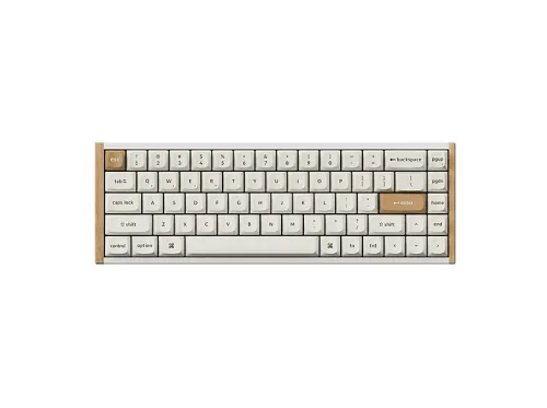 Teclado mecánico | KEYCHRON K6 HE, QWERTY, USB-C, Crema, marrón claro, blanco, Con cable e inalámbrico, Teclas iluminadas, idioma: US, Crema, marrón claro, blanco