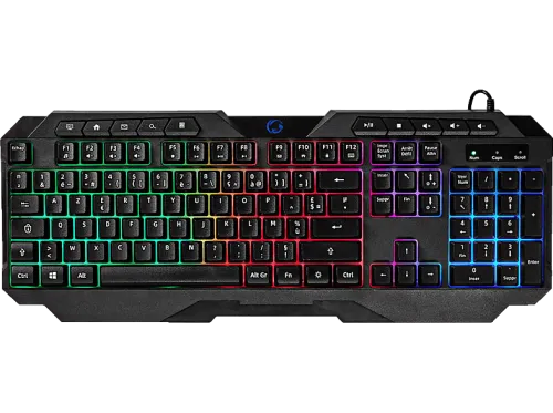 Teclado gaming | NEDIS GKBD110BKFR, Alámbrico, Teclas iluminadas, idioma: FR, Negro