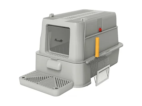 Arenero para Gatos | PAWHUT D31-150V00LG, para Gato, Gris Claro