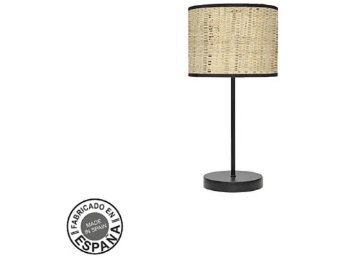 Lámpara de mesa | MODA FABRILAMP, Negro/Cañizo Oscuro