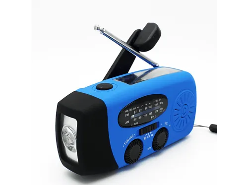 Radio | Radio de emergencia Radio de manivela multifunción Radio solar portátil recargable BYTELIKE, azul